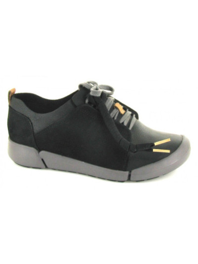 Clarks, tri bella, blucher tri black de mujer