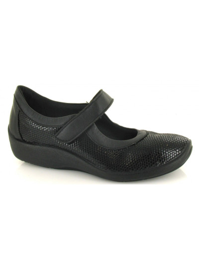 Arcopedico, l52, mercedes velcro ancho especial black de mujer