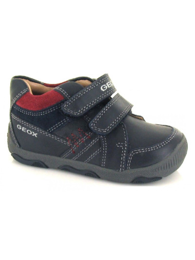 Geox, b640pb, bota velcro marino-rojo de niño